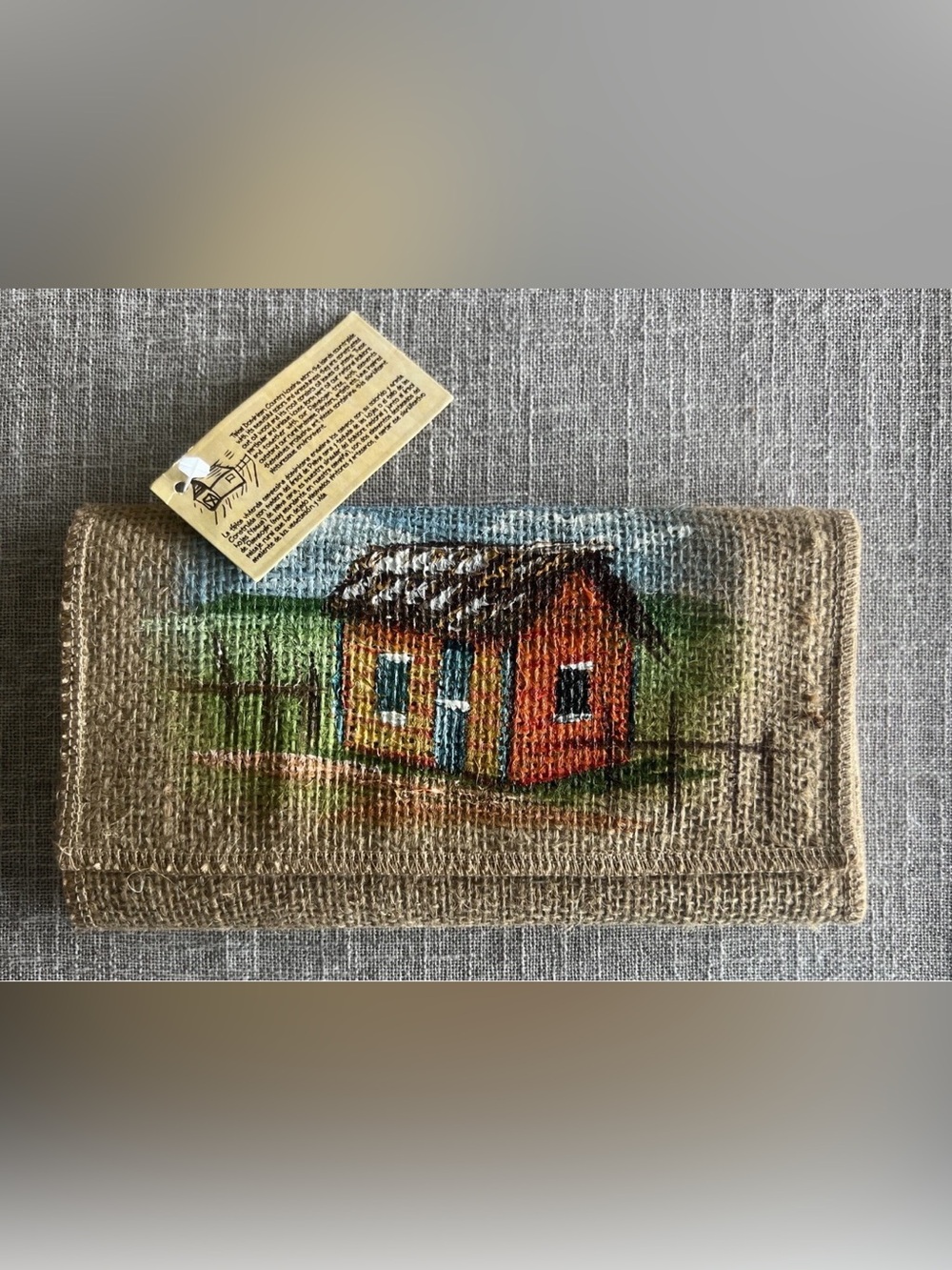 Hand Made Wallet, Muji Natural Brown Burlap Fabric Roll